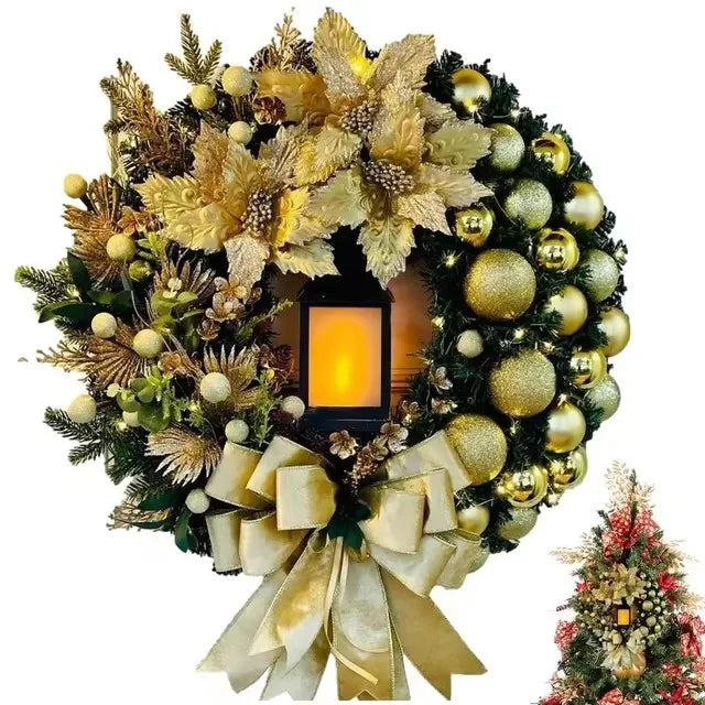 Christmas Wreath With Lamp God Jesus